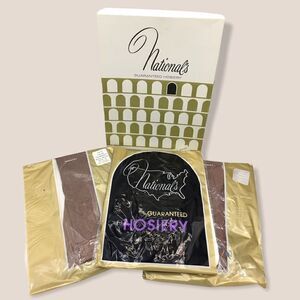 National’s Thigh Thinners Wood Beige 3 Pair Hosiery New Old Stock